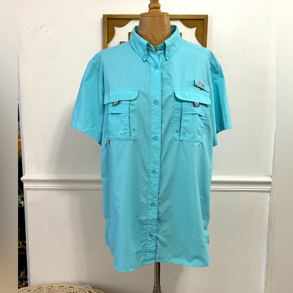 Columbia PFG Light Blue Button Down Shirt